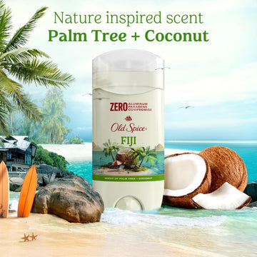 Tacto suave de Old Spice Fiji Palmera Coco y frescura continua.