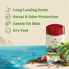 Old Spice Fiji Palmera desodorante espaciado libre de manchas en la espalda