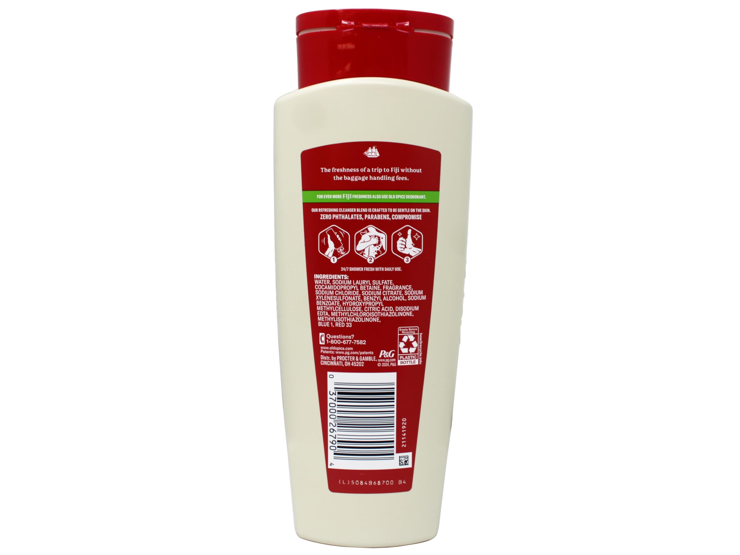 Old Spice Fiji peau douce après douche, hydratation légère