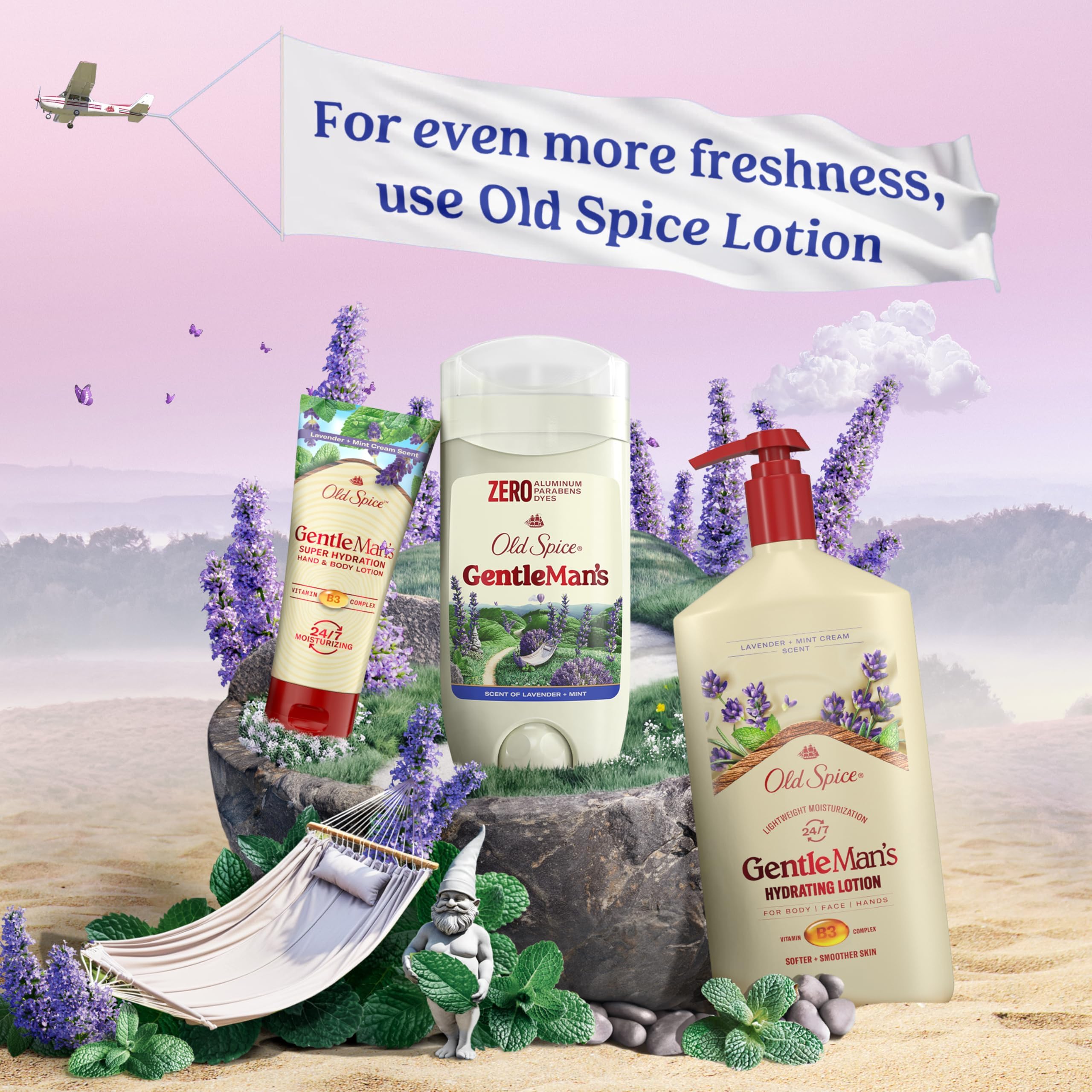 Notas de eucalipto y coco en Old Spice GentleMan's Blend para una sensación fresca.