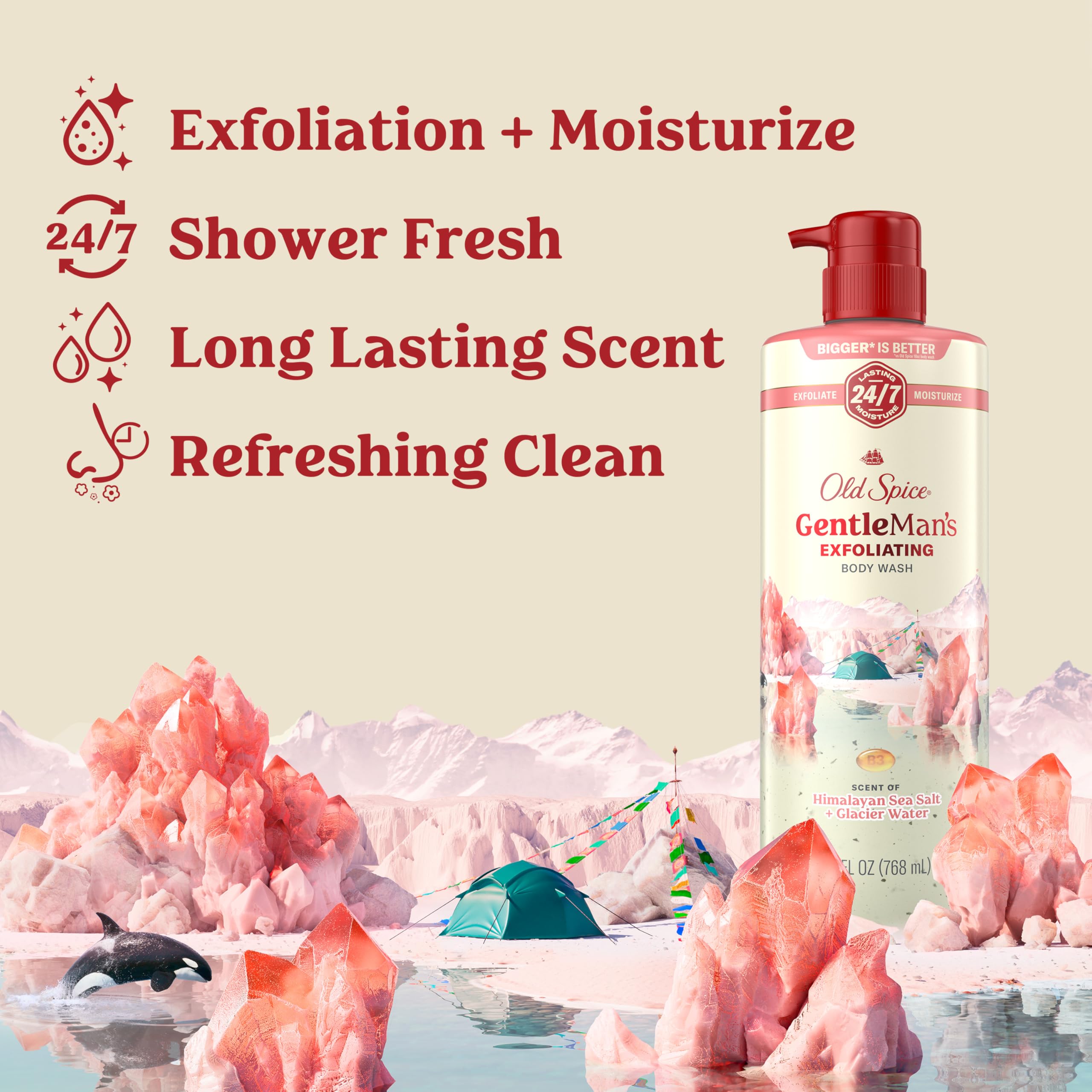 Old Spice GentleMan's gel de ducha exfoliante con espuma cremosa para duchas