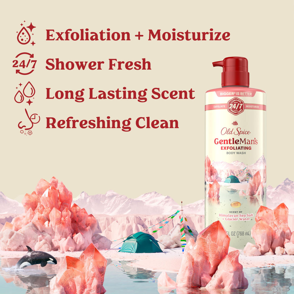 Old Spice GentleMan's gel de ducha exfoliante con espuma cremosa para duchas