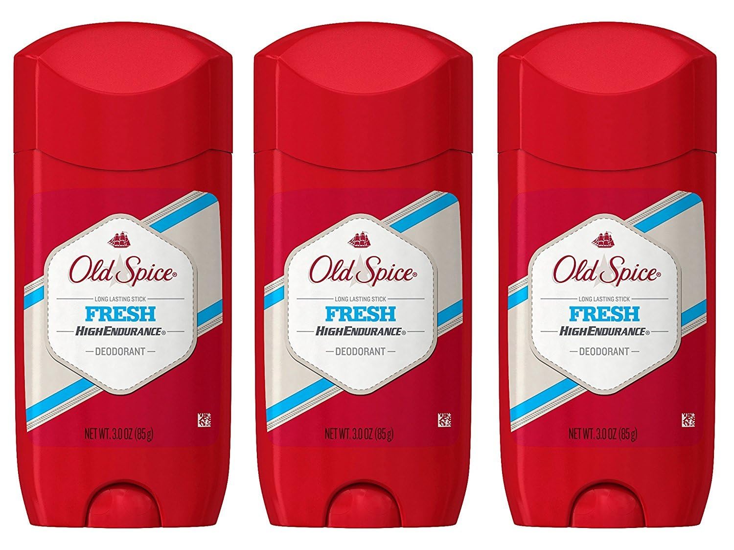 Desodorante Old Spice High Endurance Fresco en barra, paquete de 3, aroma duradero.