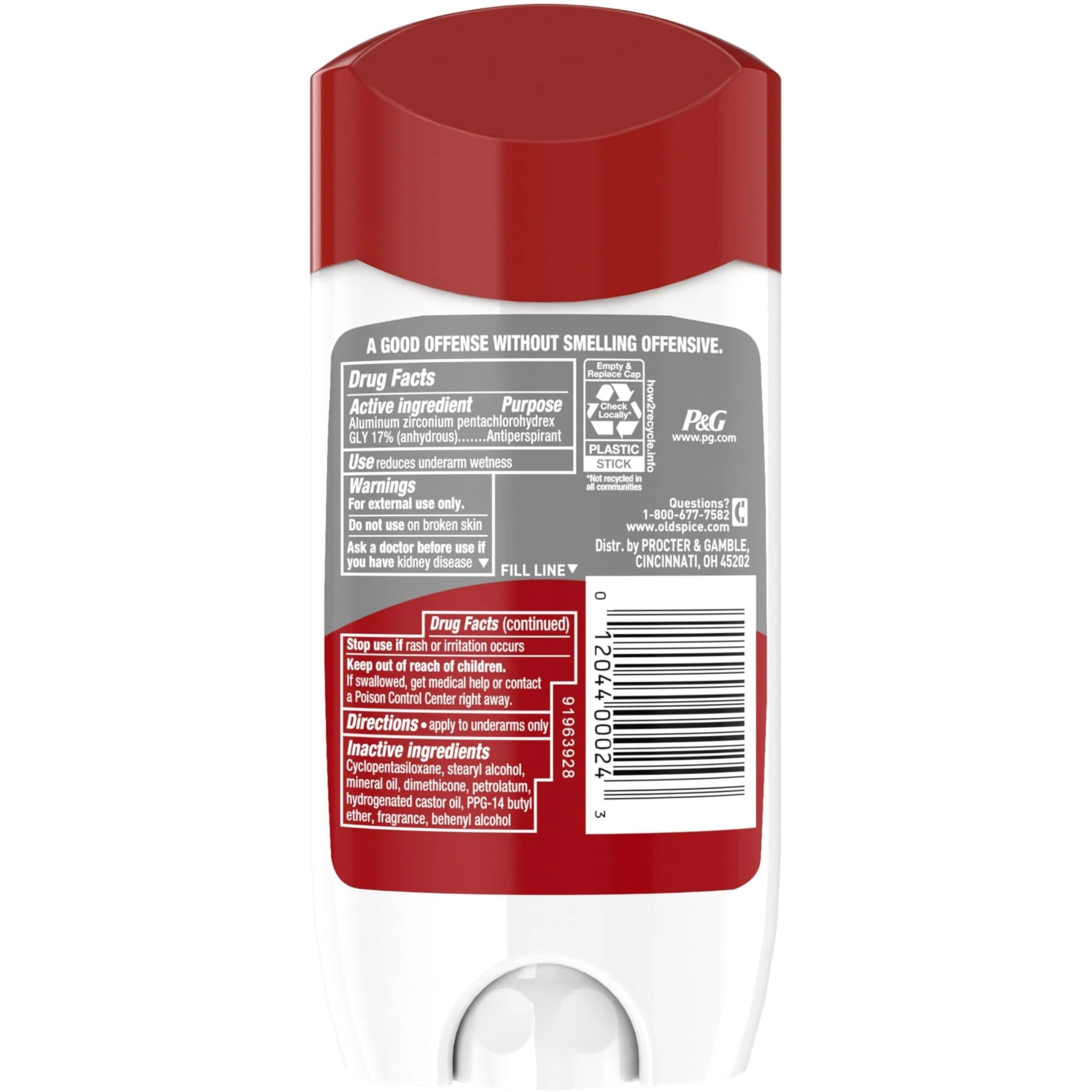 Paquete de 6 desodorantes Old Spice High Endurance, protección para días activos