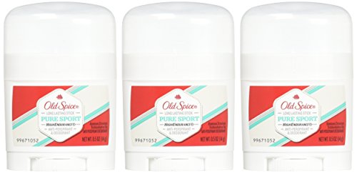 Old Spice High Endurance Pure Sport, paquete de 3 para uso continuo y viajes frecuentes.