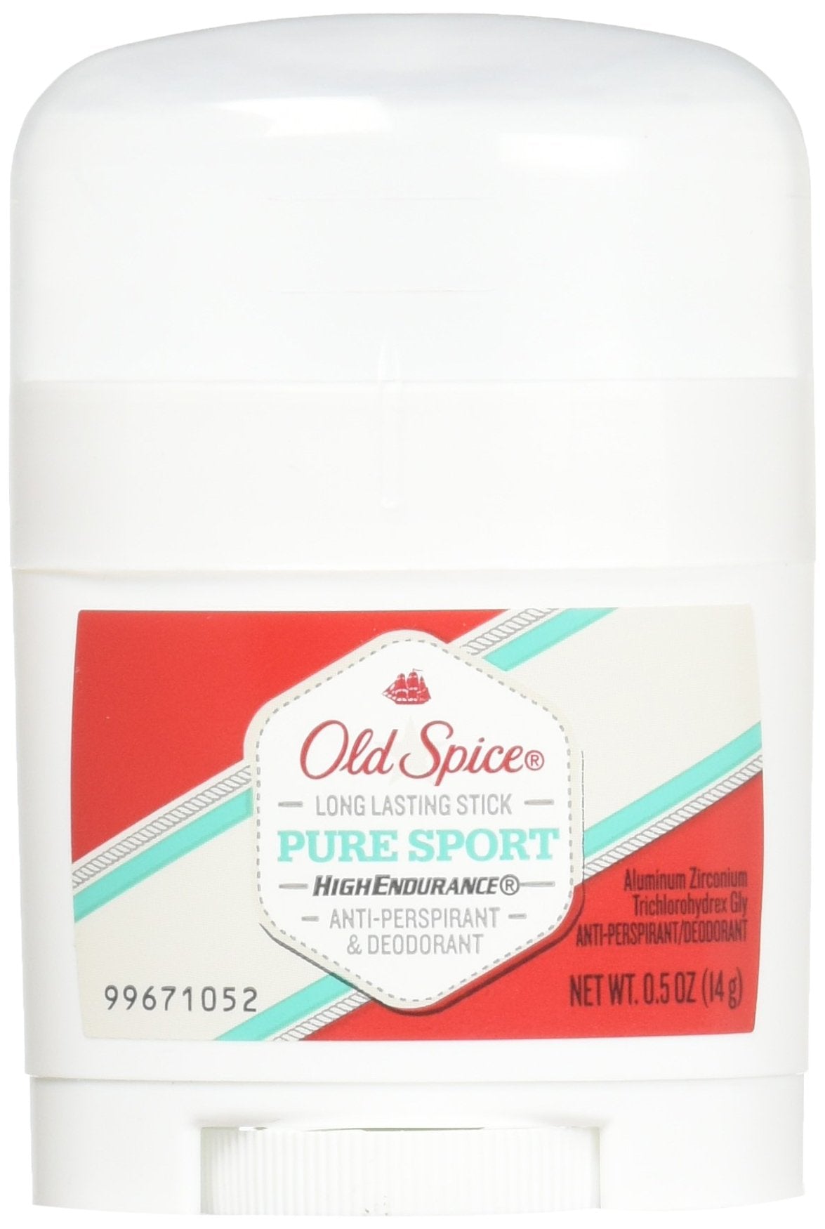 Old Spice High Endurance Pure Sport, empaque de tamaño viaje para uso diario y portabilidad.