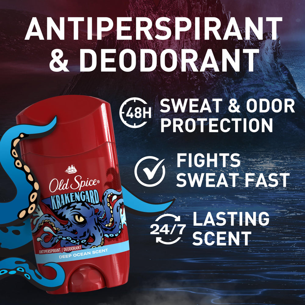 Old Spice Krakengard desodorante para sudor, protección durante todo el día.