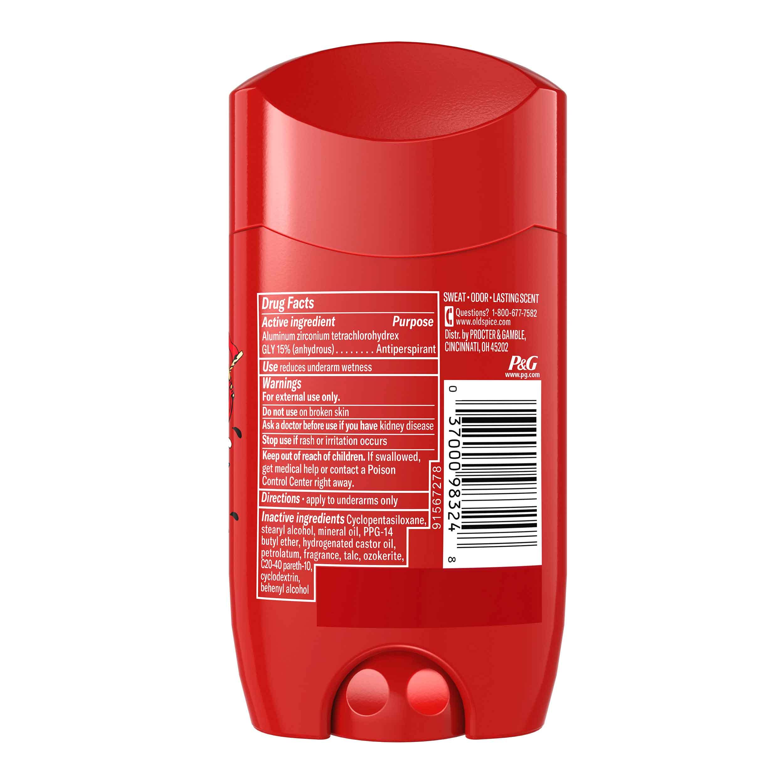 Old Spice Krakengard desodorante, tapon seguro para transporte diario.