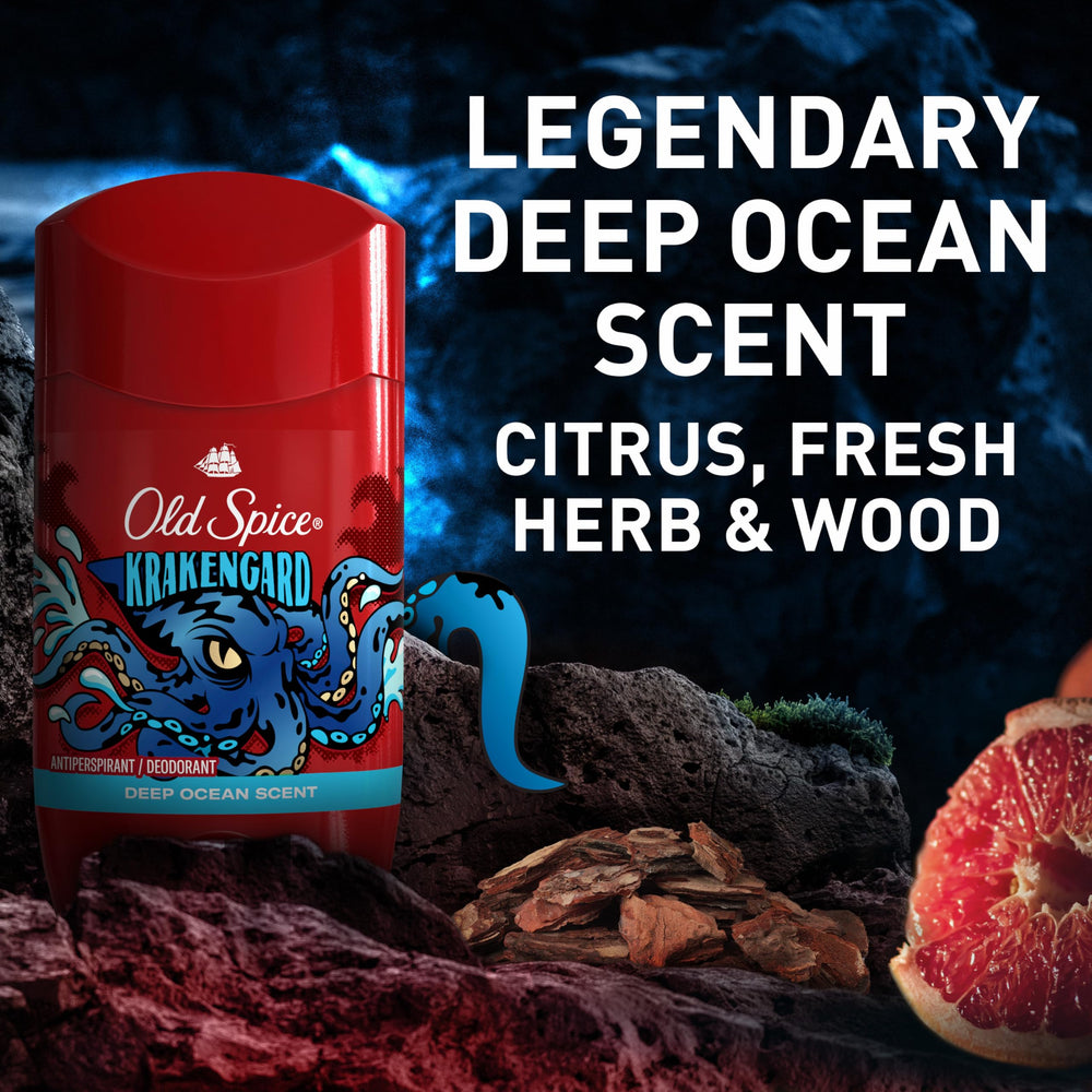 Old Spice Krakengard fragancia 24/7, aroma persistente para jornadas ocupadas.
