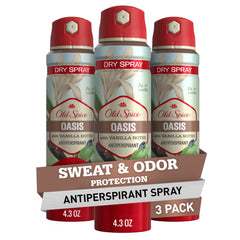 Paquete de Old Spice: tres desodorantes en spray seco para uso diario.