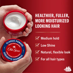 Old Spice pomada clásica para hombres, aplicación fácil con las manos para peinados duraderos.