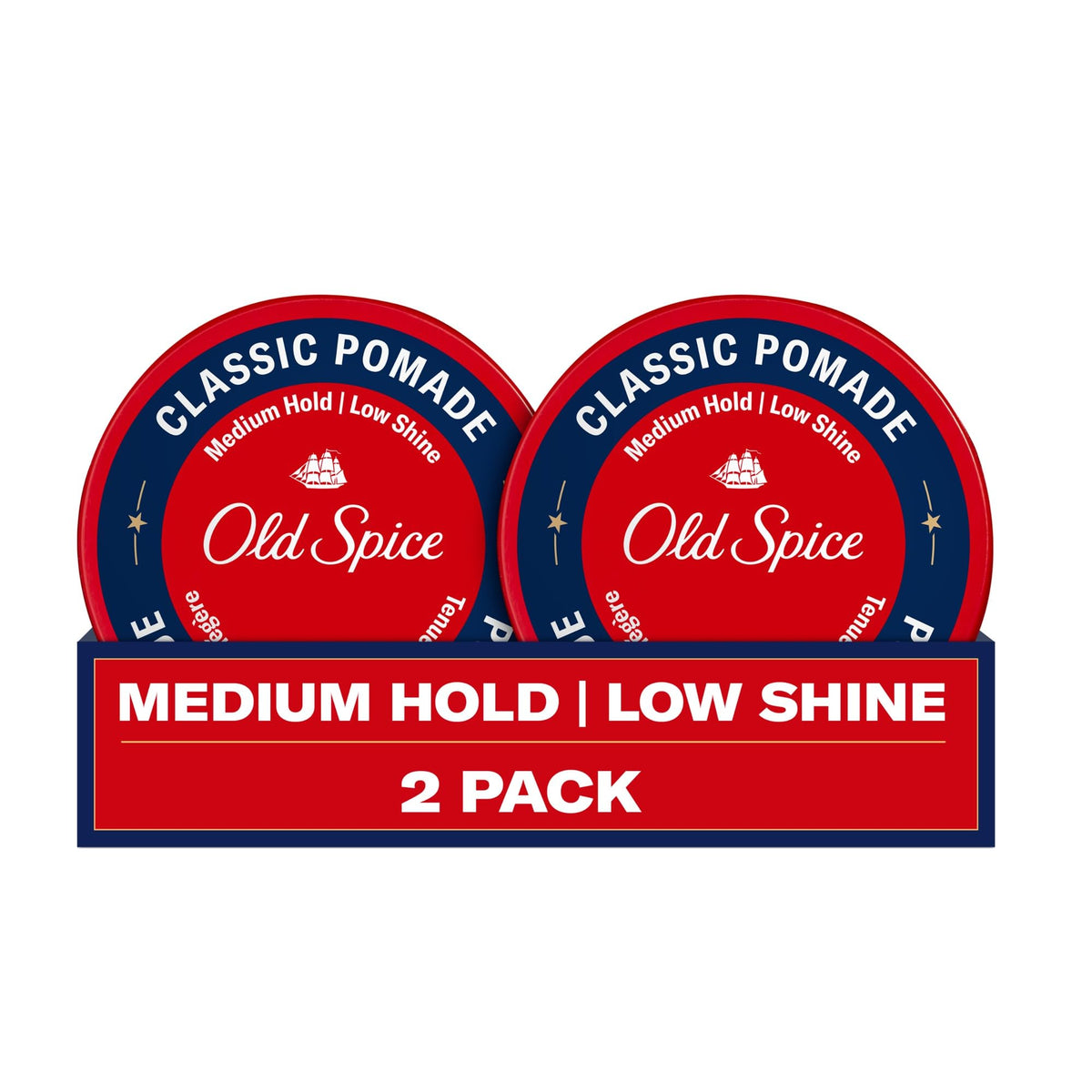 Pomada Old Spice clásica en lata para hombres, fijación media y cuerpo en el peinado.