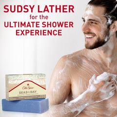 Old Spice Seas the Day barra de jabón, diseño frontal atractivo para tu baño.