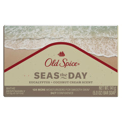 Old Spice Seas the Day jabón en barra con espuma abundante para una limpieza suave.