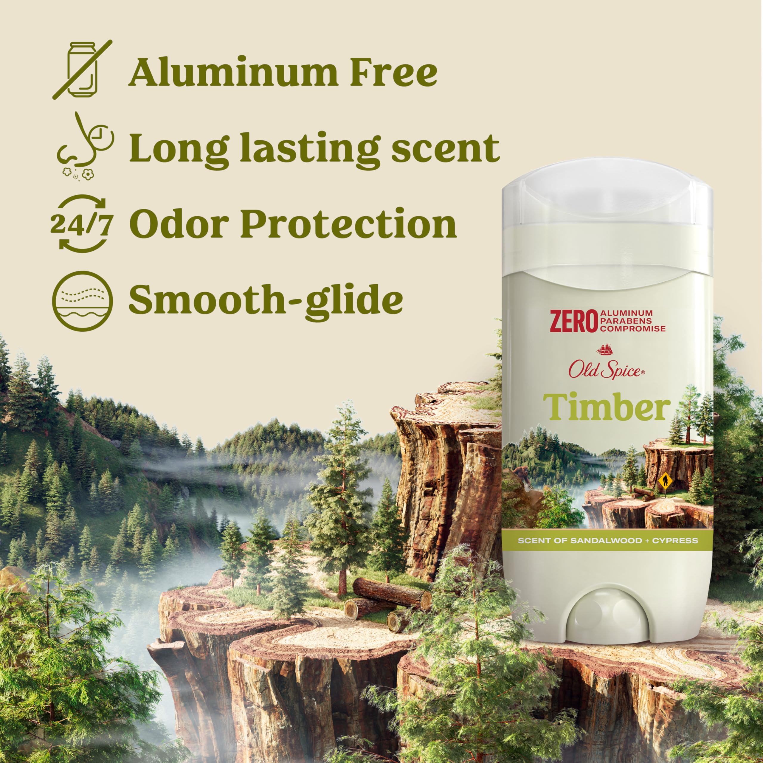 Old Spice Timber: application sans traces