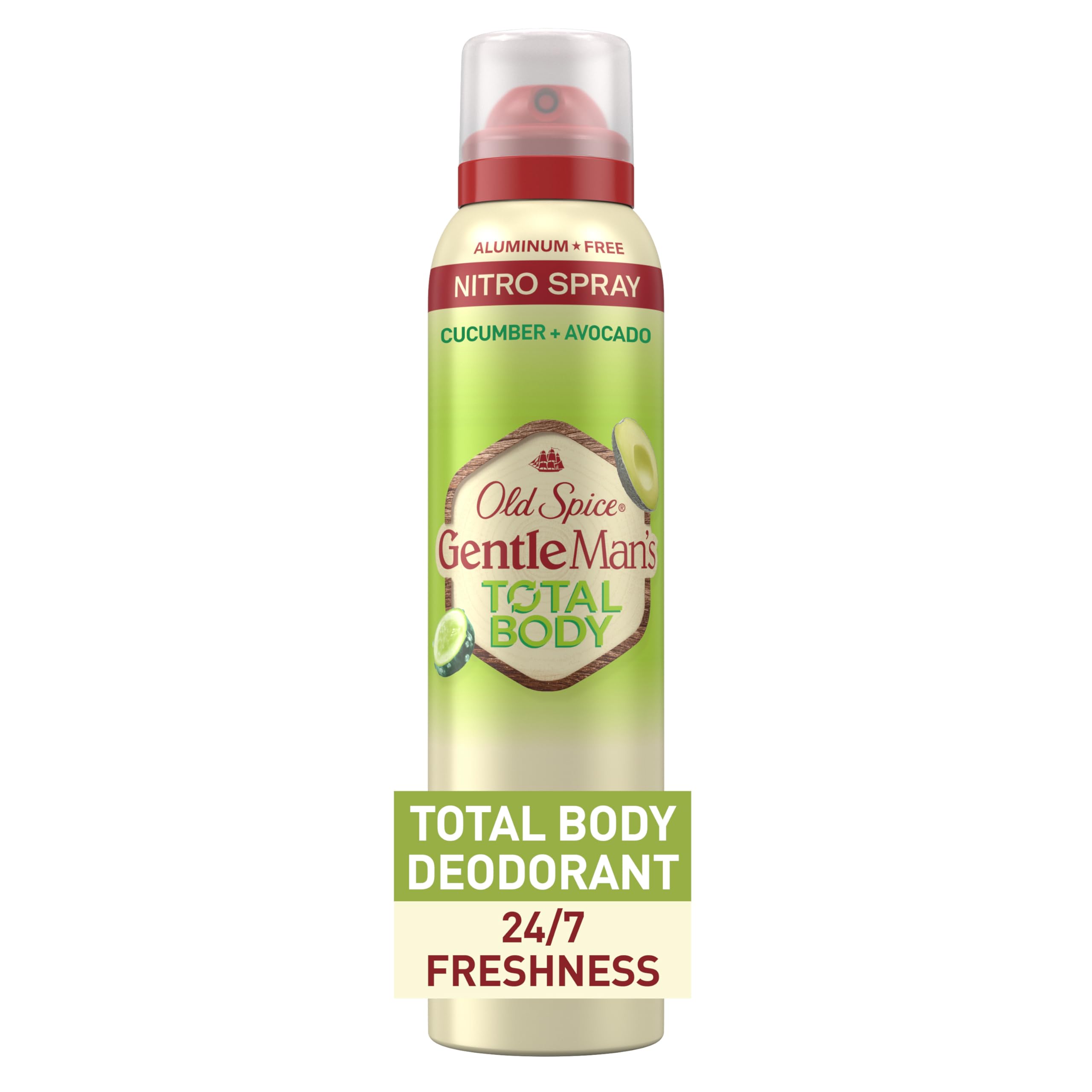 Old Spice Total Body Deodorant, aplicación frontal para protección diaria en todo el cuerpo.