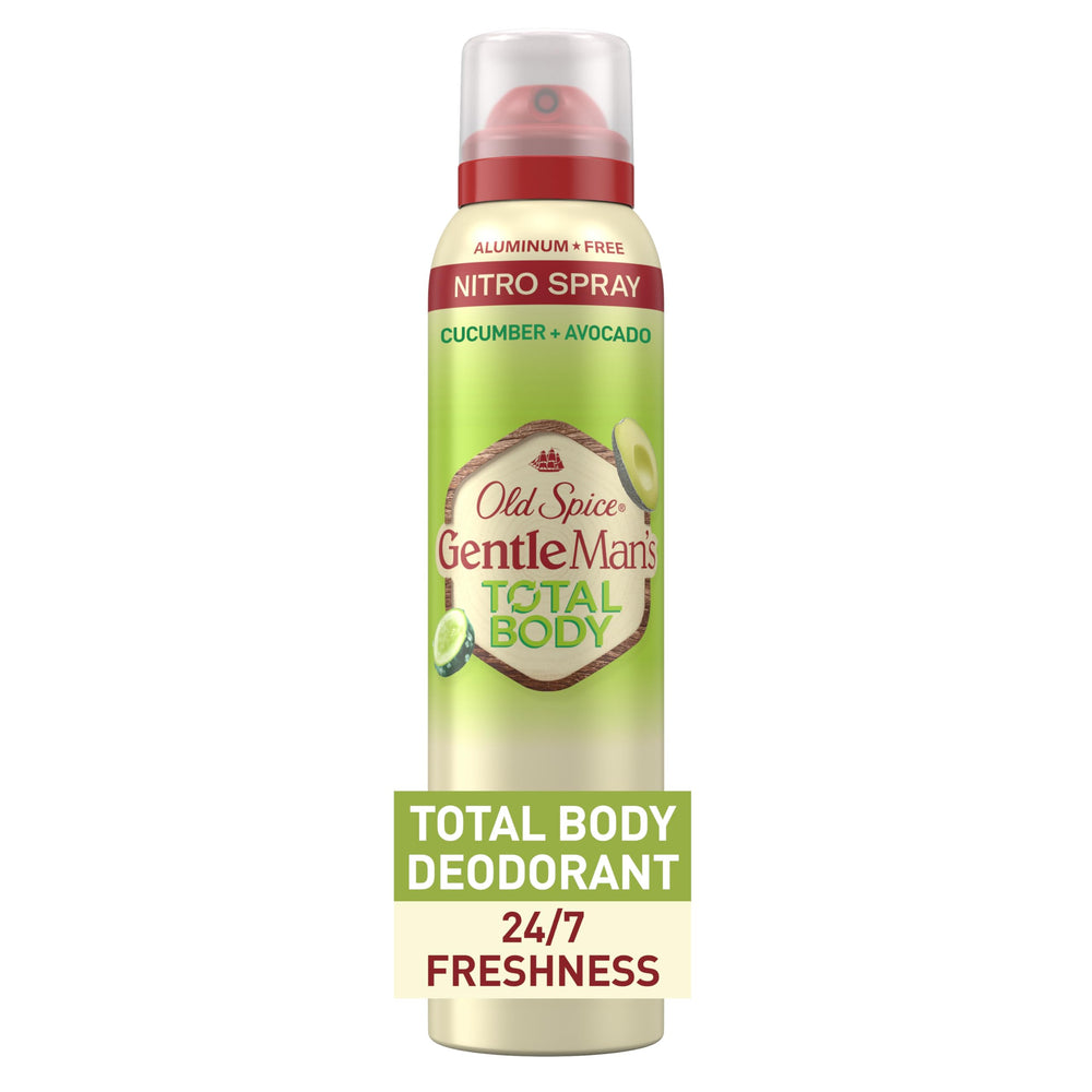 Old Spice Total Body Deodorant, aplicación frontal para protección diaria en todo el cuerpo.