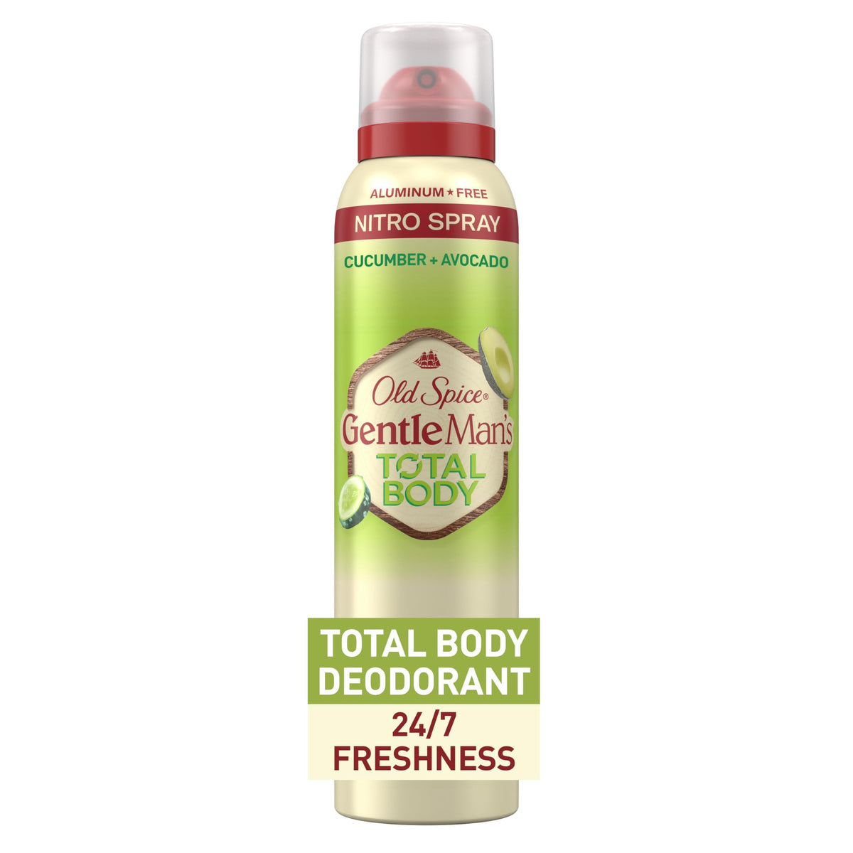 Old Spice Total Body Deodorant, aplicación frontal para protección diaria en todo el cuerpo.