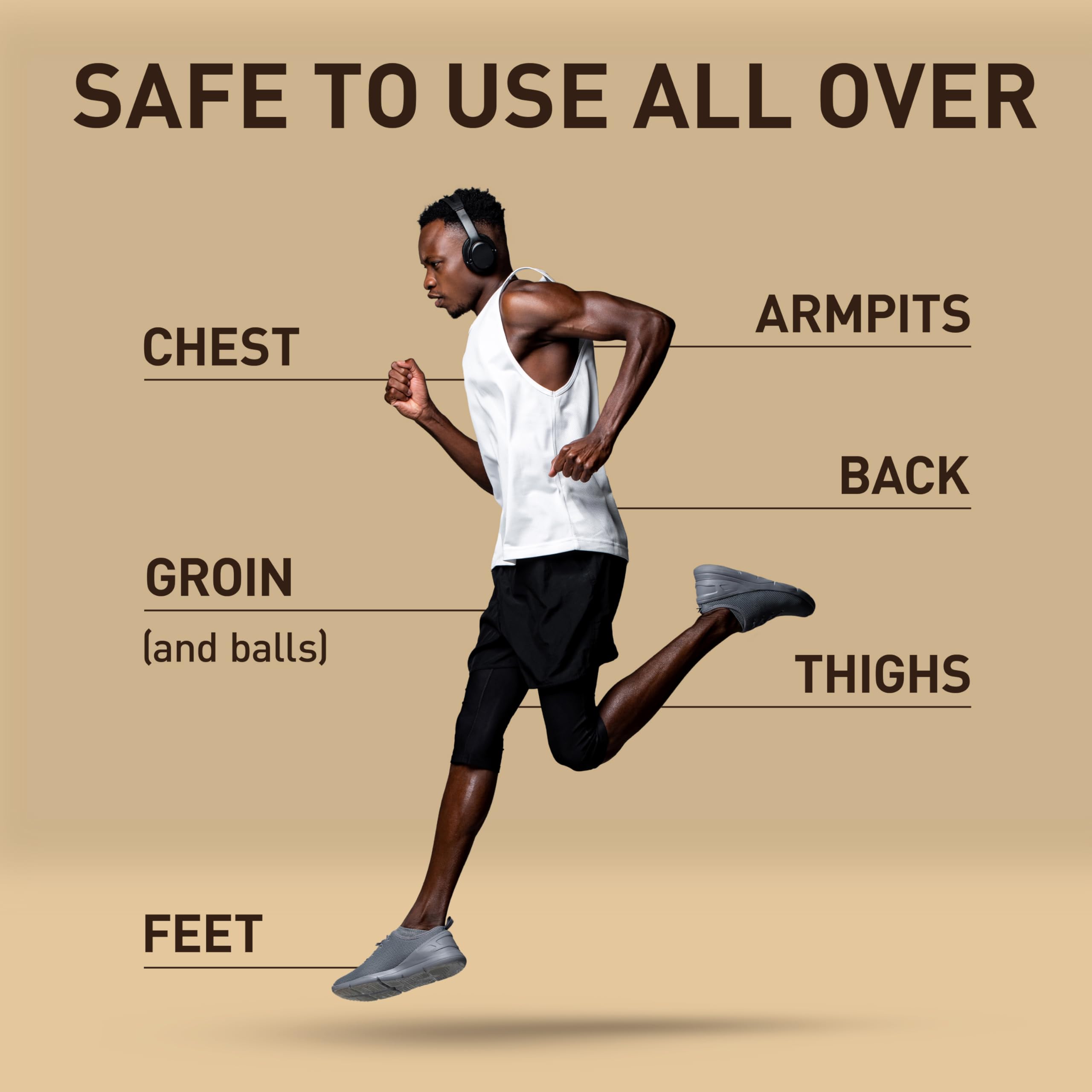 Desodorante Old Spice Total Body, aplicación abdomen para confort y fragancia duradera