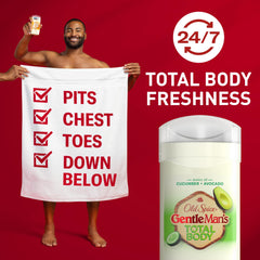 Desodorante Old Spice Total Body, aplicación en axila para uso diario suave