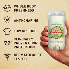 Desodorante Old Spice Total Body, aplicación en pecho para aroma fresco durante el día