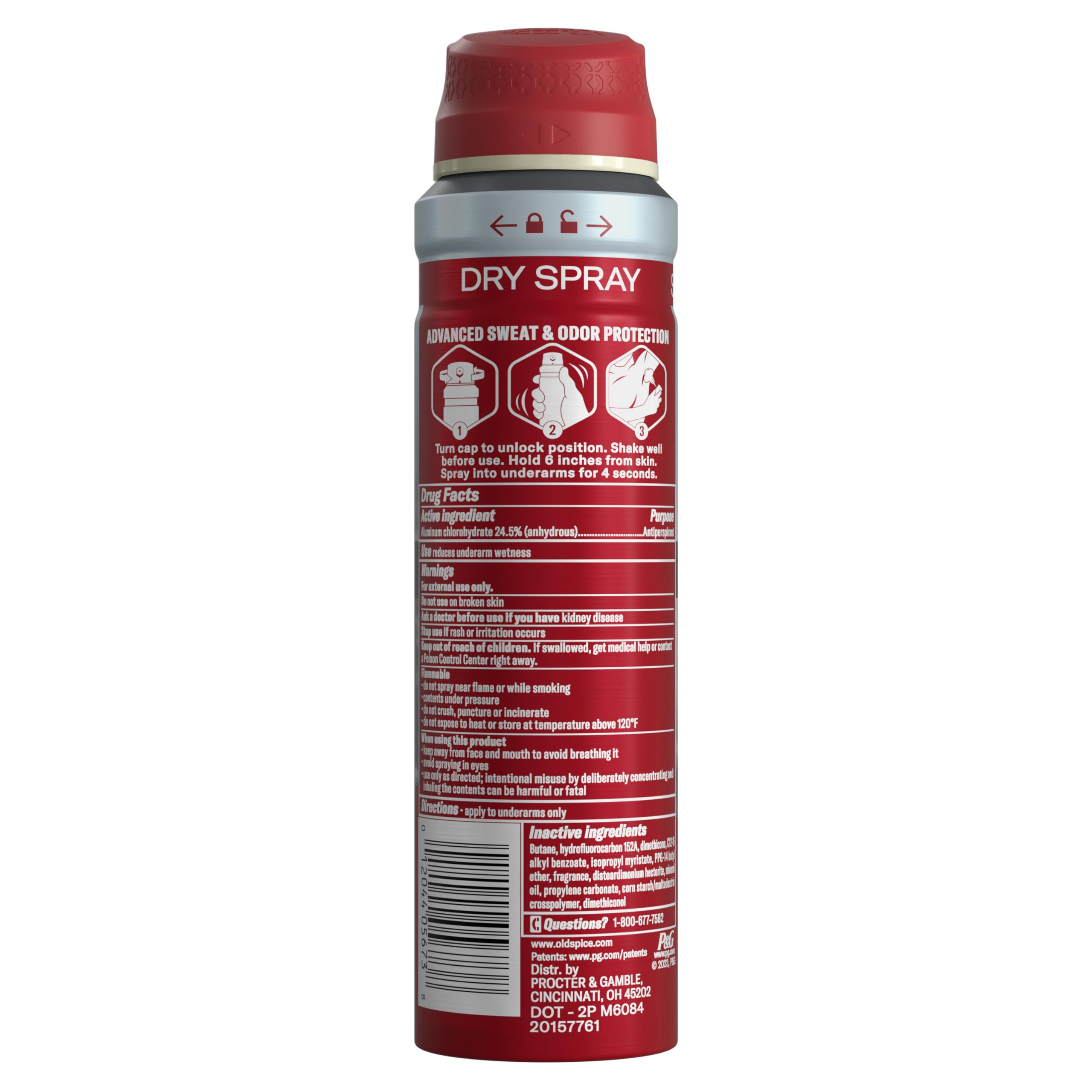 Old Spice Volcano Dry Spray envase compacto para llevar en bolsa.