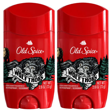 Desodorante Old Spice Wolfthorn invisible en barra, pack de 2, empaque visible desde el frente.