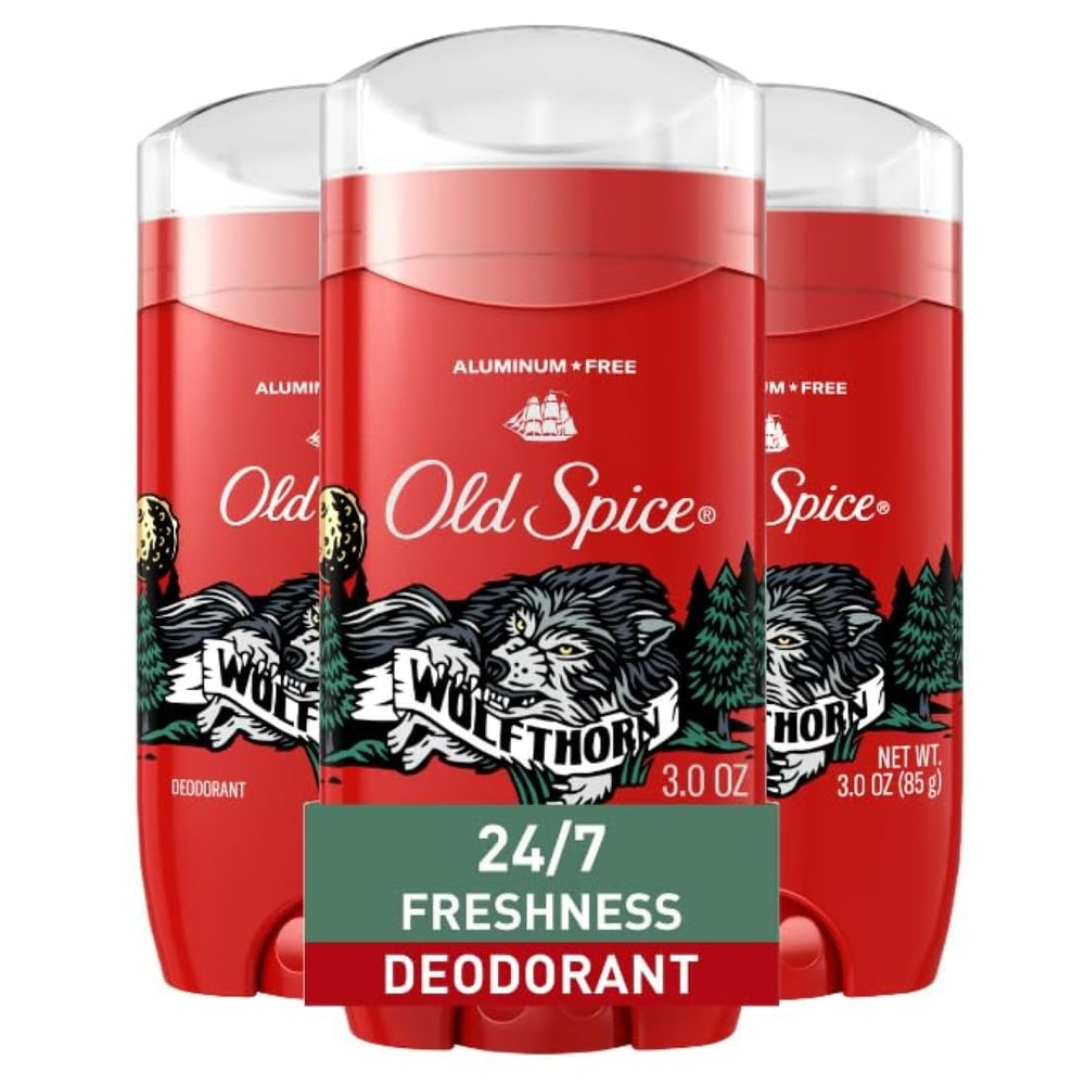 Old Spice Wolfthorn pack de 3, protección continua contra el olor durante todo el día