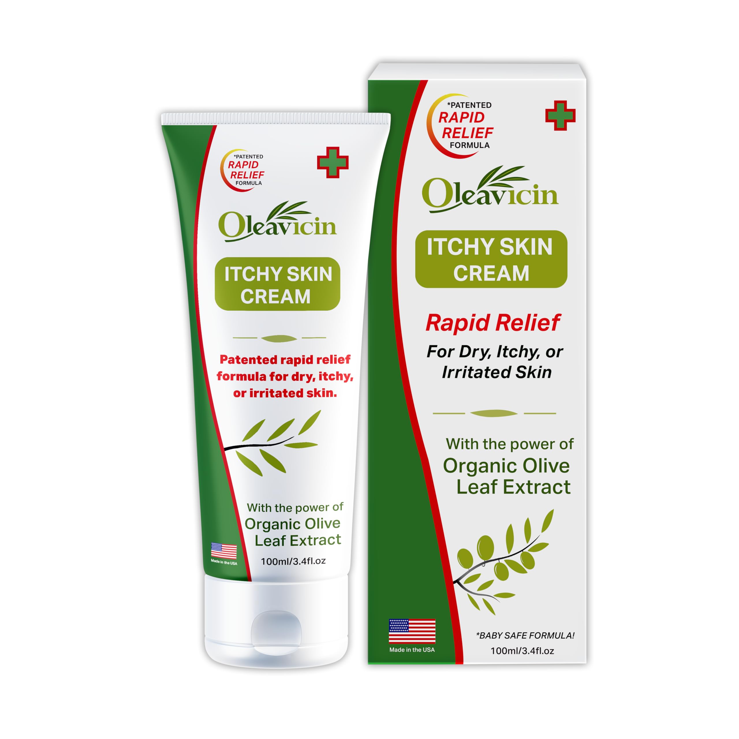 Oleavicin crema anti-picor en bote con etiqueta para alivio suave de picor