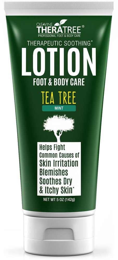 Oleavine Loción con árbol de té y neem para pies; alivio suave y olor fresco.