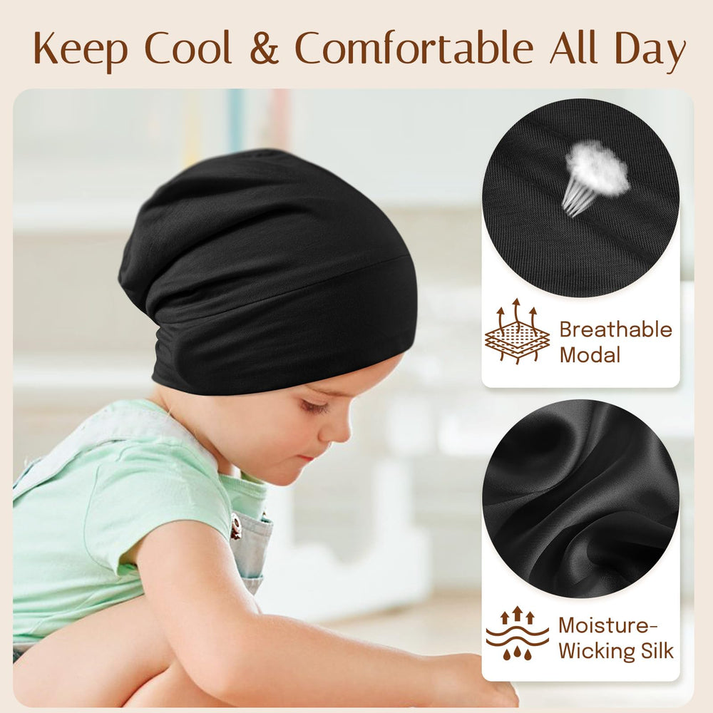 Confort durante siestas con OLESILK, manteniendo la cabeza seca.