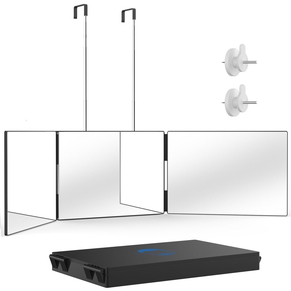 OLIBUY espejo tres vías 360 grados para ver todas las perspectivas en el peinado.