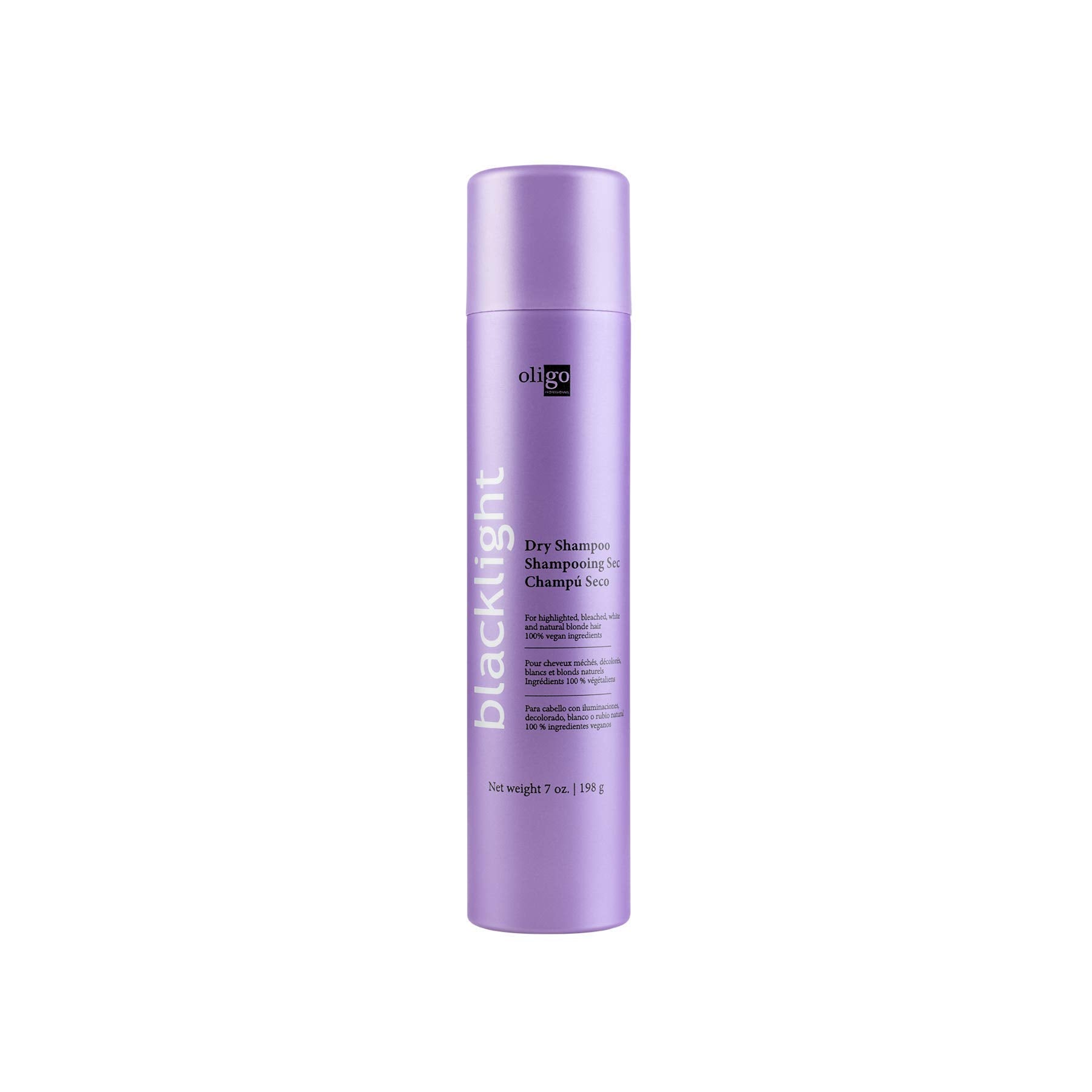 Oligo Professionnel Blacklight Dry Shampoo, bote para refresco diario sin esfuerzo.
