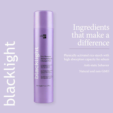 Oligo Professionnel Blacklight Dry Shampoo, olor suave que acompaña la limpieza.