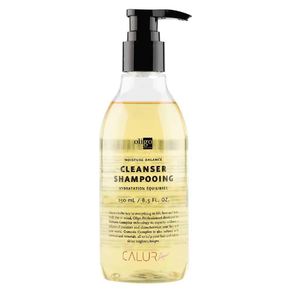 Oligo Professionnel Calura Balance, botella de champú, hidratante para cabello seco.