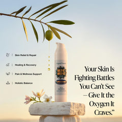 Olive Gold 03 Lotion, aplicación en la palma para piel suave y nutrida.