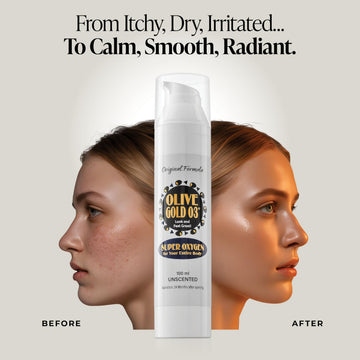 Olive Gold 03 Lotion, textura cremosa que se absorbe al instante.