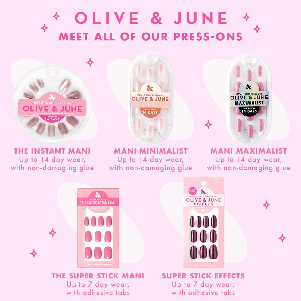 Olive & June recycled materials highlight eco-friendly nail kit design.