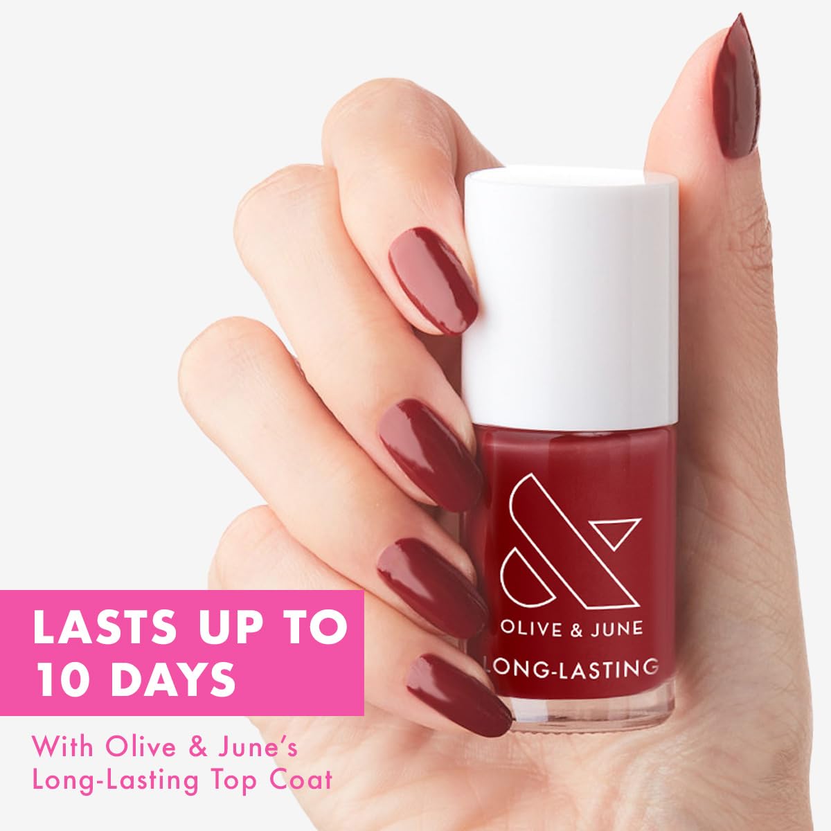 Esmalte Olive & June de 10 días con brillo tipo gel.