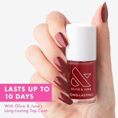 Esmalte Olive & June de 10 días con brillo tipo gel.