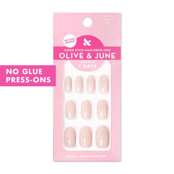 Uñas de forma corta squoval para un aspecto natural con Olive June