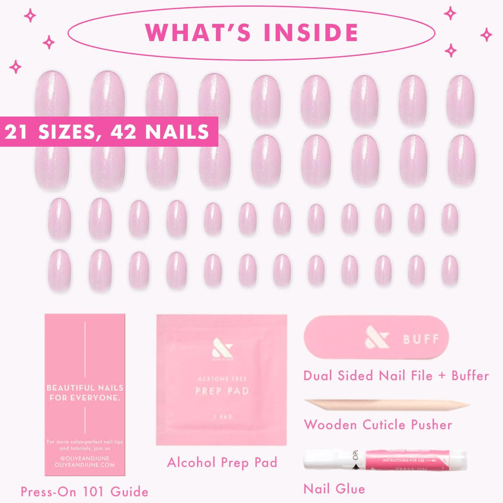 Olive & June Uñas Instantáneas kit completo con adhesivo y herramientas