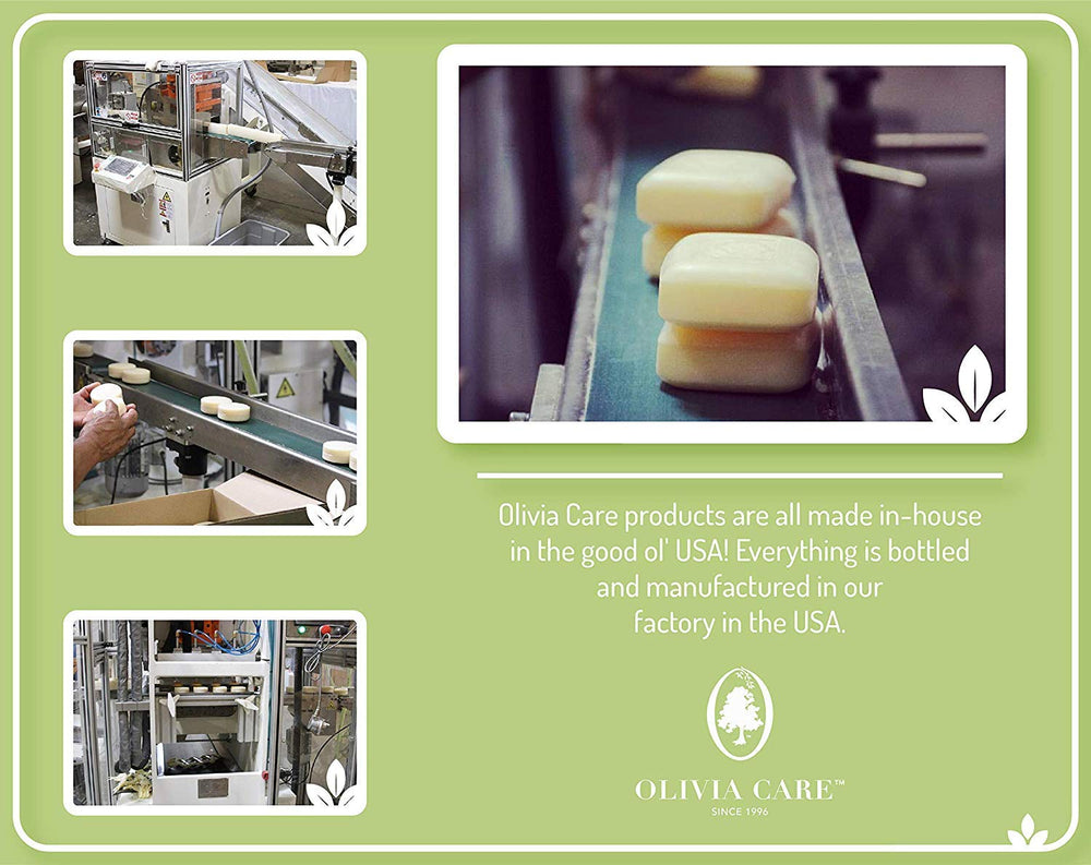 Olivia Care jabón con aceite de oliva hidrata y cuida la piel.