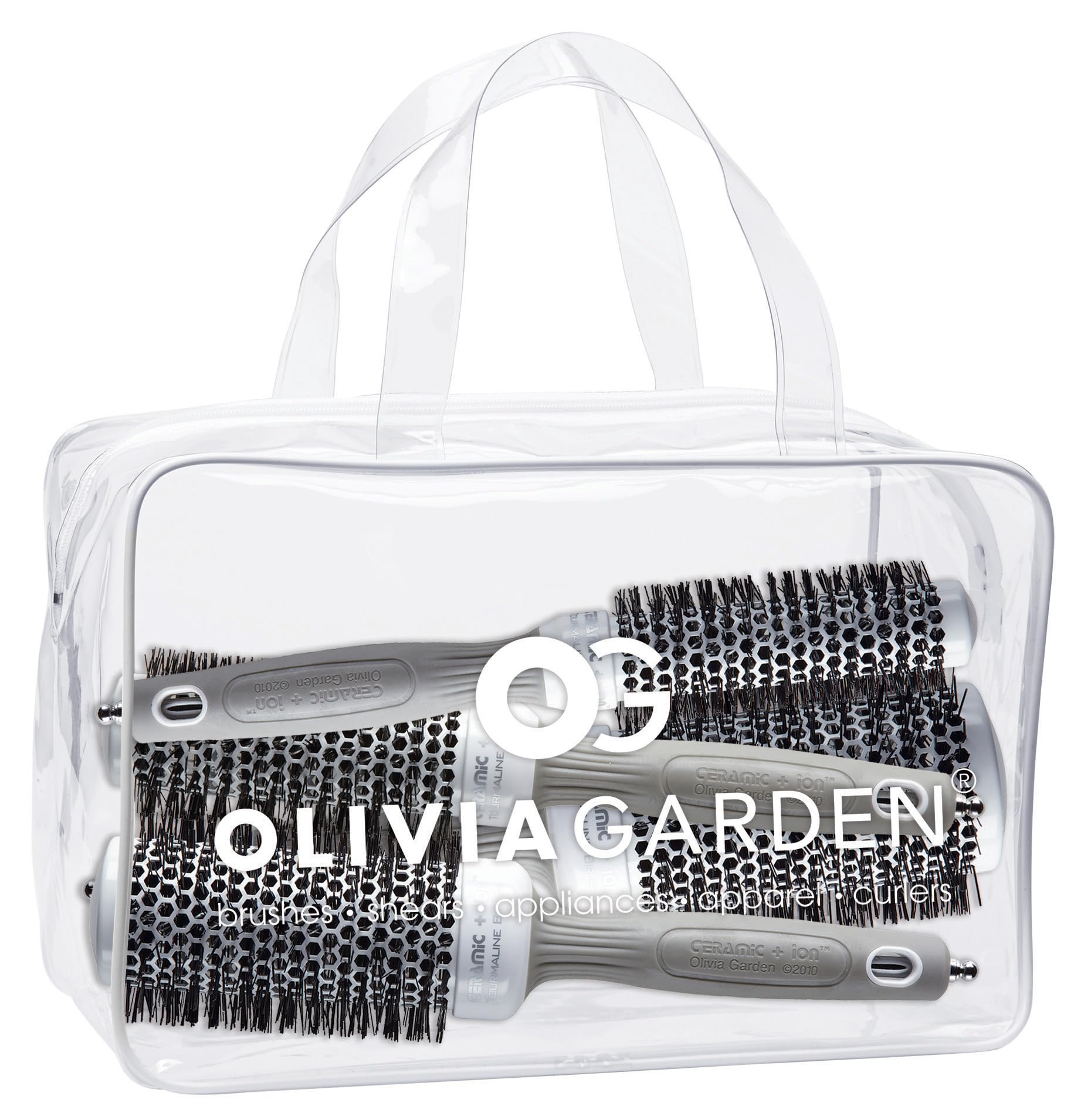 Olivia Garden CI-25 frente del cepillo térmico redondo con cerámica para peinado rápido