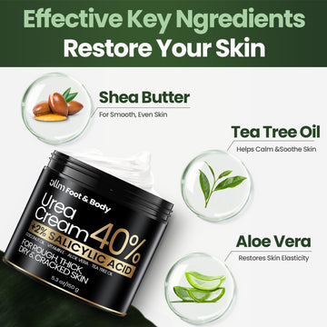 OLLM crema urea 40% con envase tubo para uso diario.