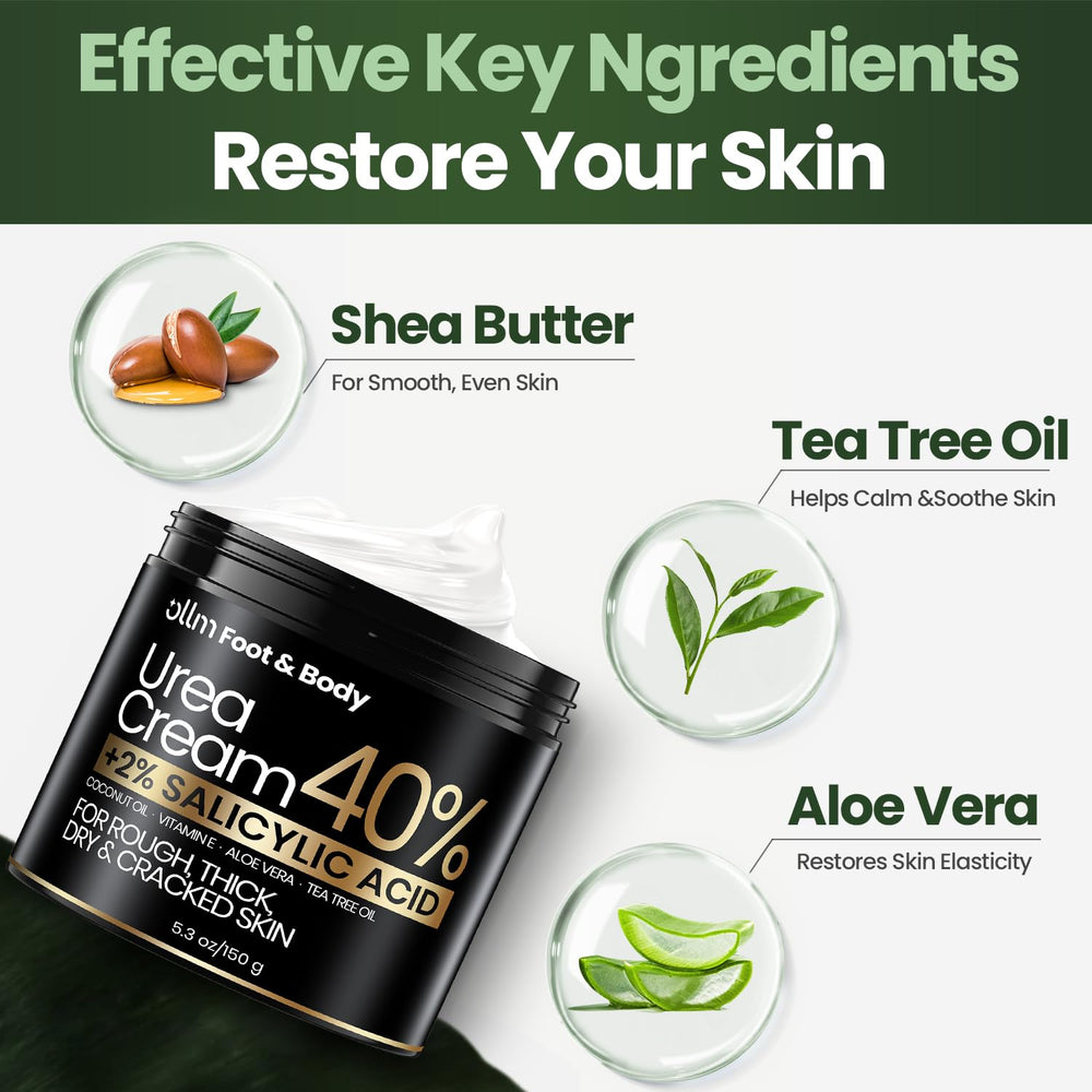 OLLM crema urea 40% con envase tubo para uso diario.