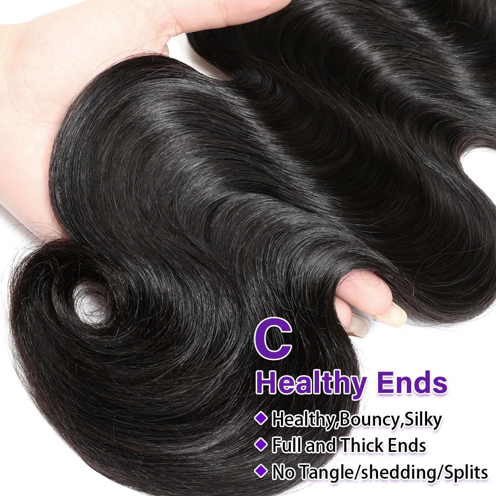 Olsmkis tres bultos de cabello humano brasileño de 300 g para volumen