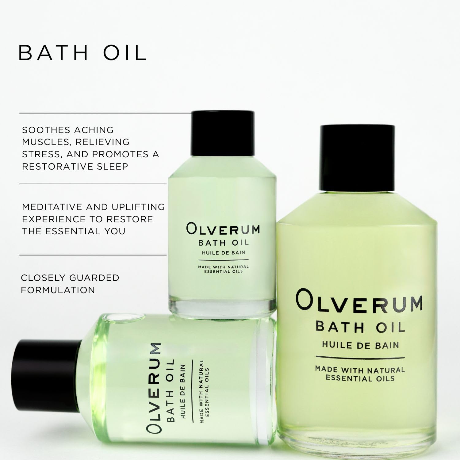 OLVERUM vertido-aceite: experiencia sensorial cálida para el baño.