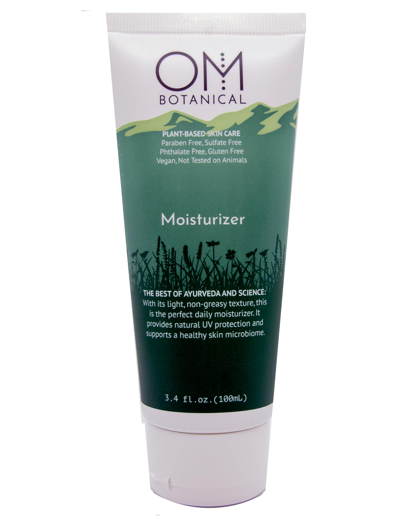 OM Botanical bote hidratante vegano, textura ligera para piel suave.