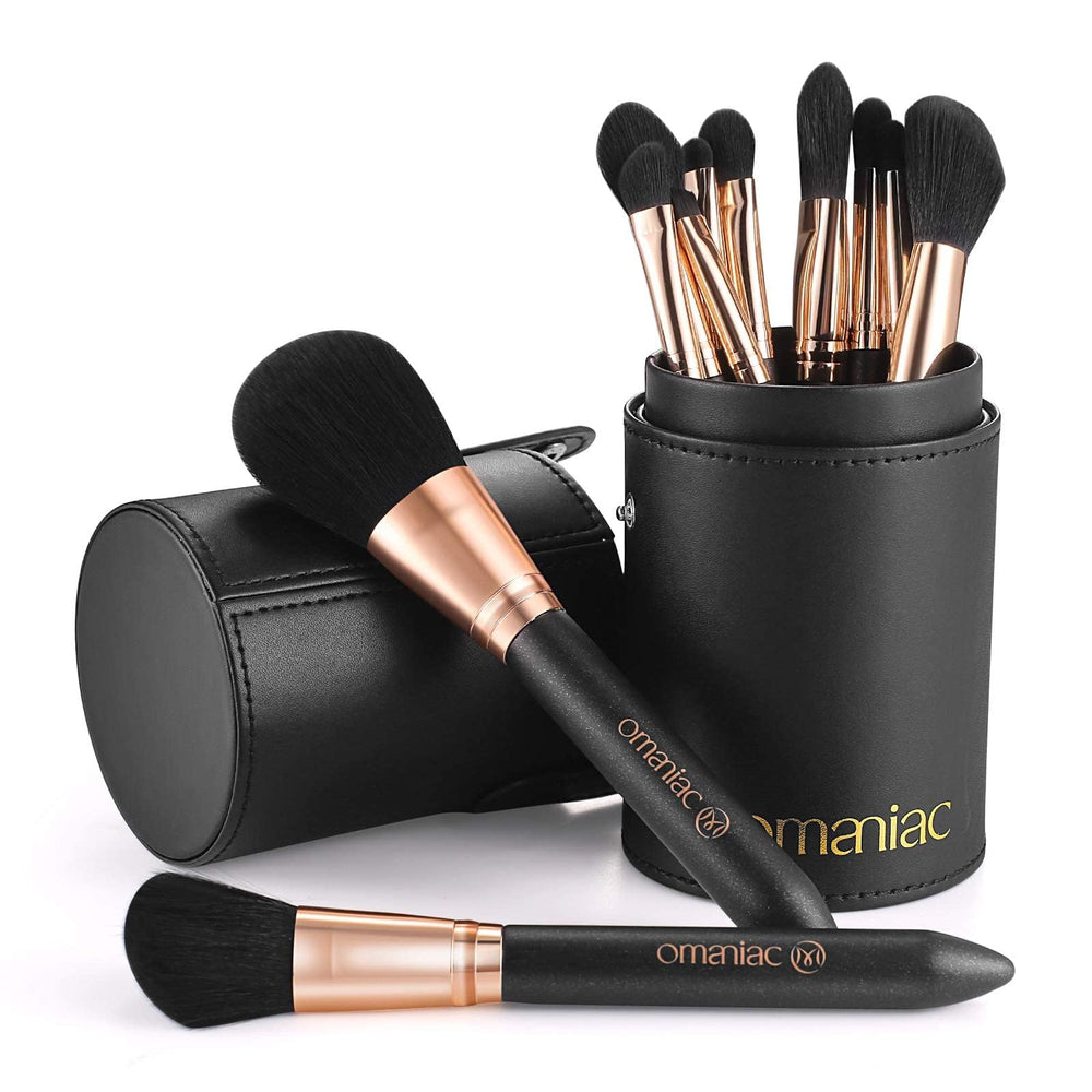 OMANIAC brochas profesionales 12 piezas con estuche negro para un acabado impecable.